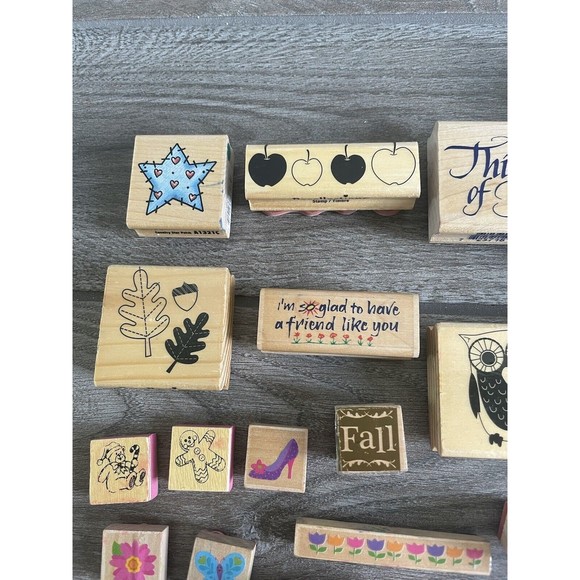 Lot Of 35 Random Mixed Lot Stamps Rubber Wooden Mounted Halloween Holidays - Picture 8 of 8